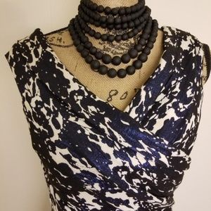 Blue Black & White Cocktail Dress